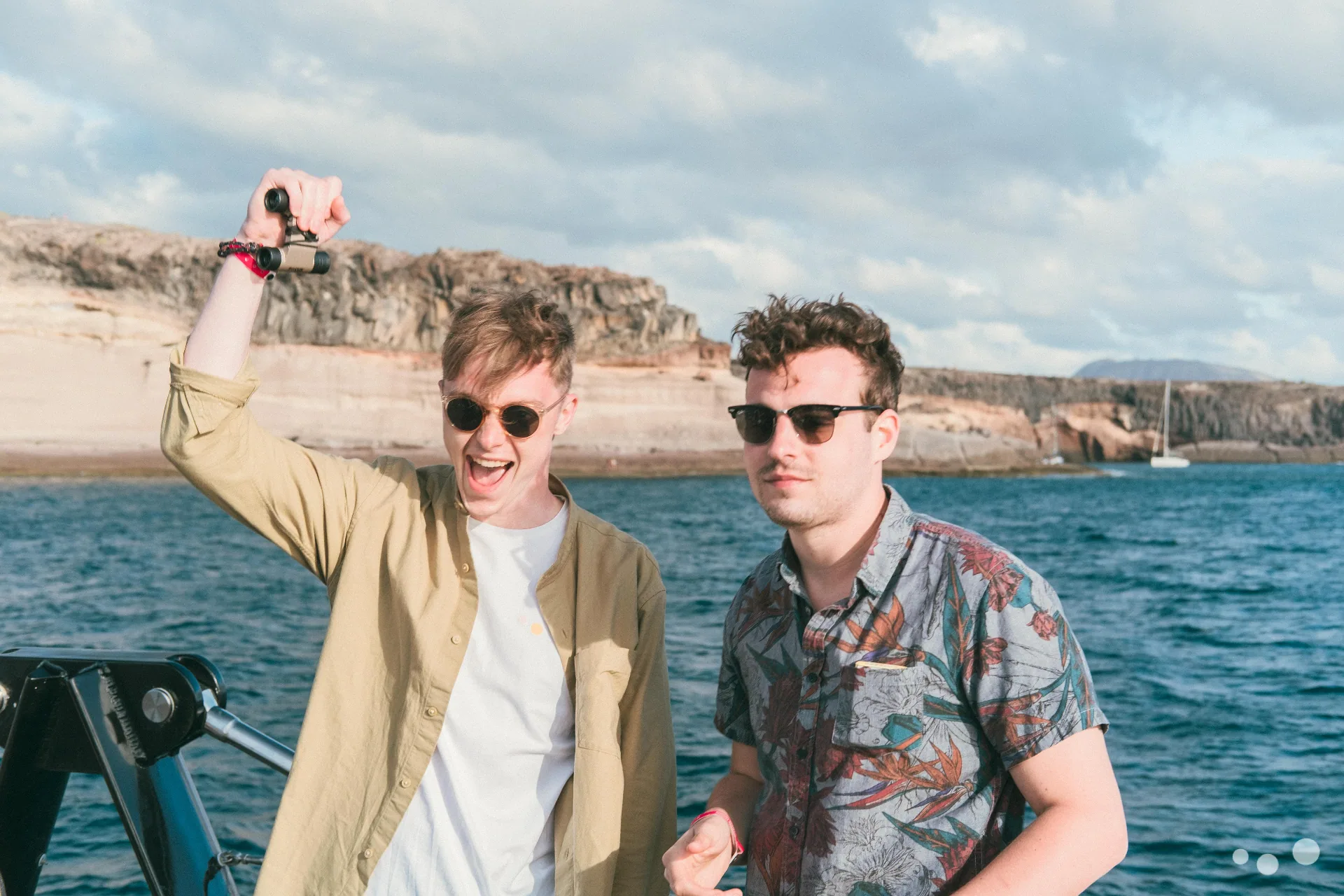 Team members on a boat in Tenerife