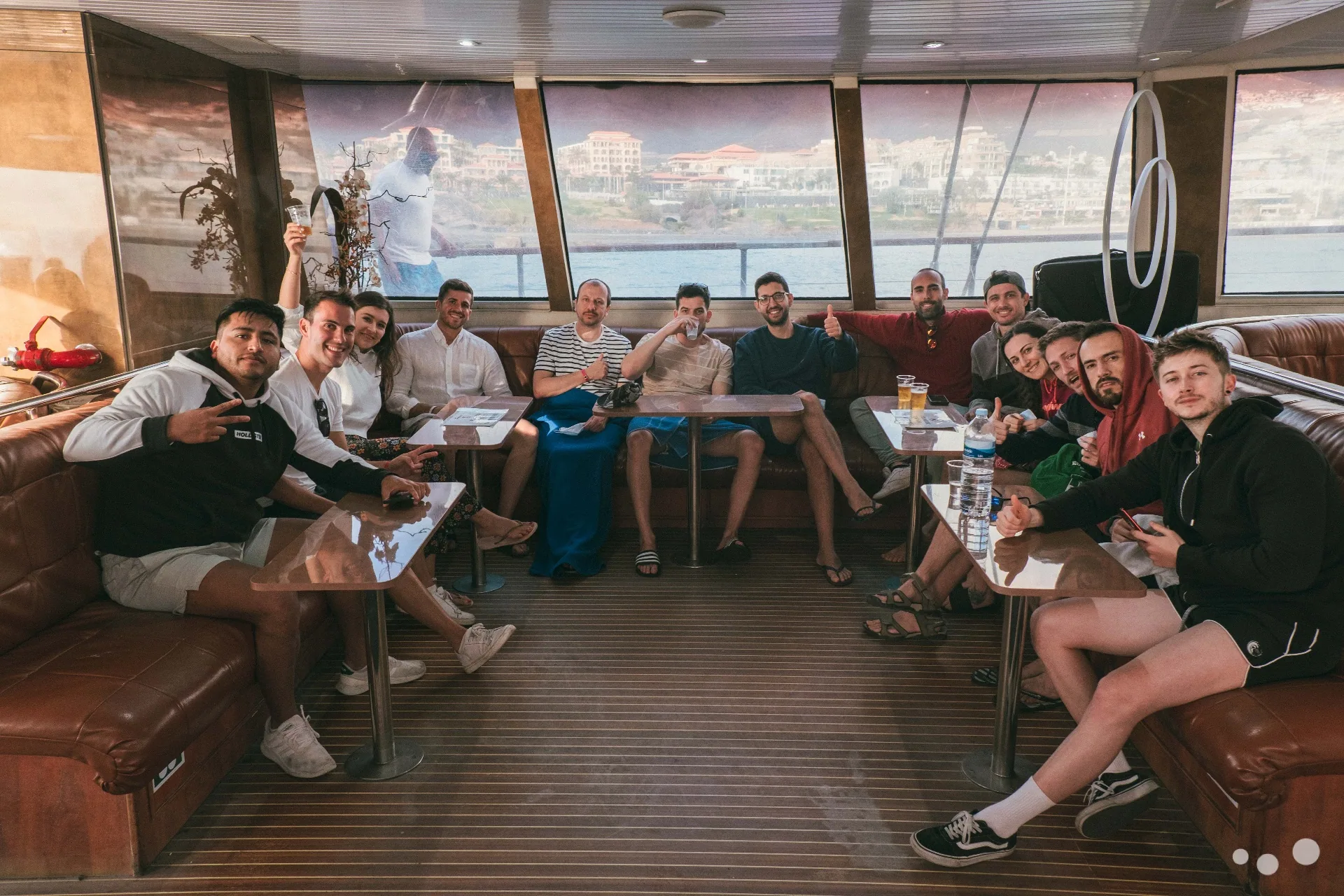 The Certainly team on a boat trip during the Tenerife retreat